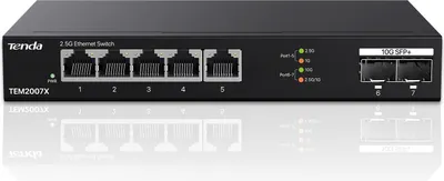 Produktbild von Tenda TEM2007X network switch 2.5G Ethernet (100/1000/2500) Desktop Black