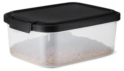 Productafbeelding van A. Basis voerbakken voor huisdieren, 4,5 kg, transparant en zwart