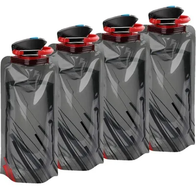 Produktbild von Faltbare Trinkflasche 4 Stück Schwarz 700 ml BPA-frei wiederverwendbar