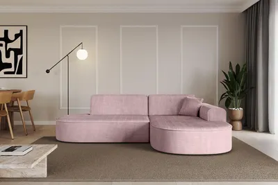 Produktbild von ALTDECOR Ecksofa in L-Form  MARI-L1 - 243x171x79,5 cm  Rosa -  Corner Sofa Bett Eckcouch Couch  Wohnlandschaft Cauchsofa
