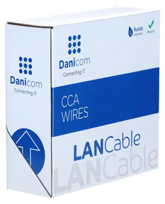 Produktbild von CAT5e Netzwerkkabel, F/UTP, AWG 24/1 (Starrleiter), 100 Meter, Grau, CCA