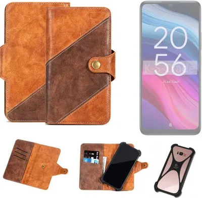 Produktbild von K-S-Trade Handyhülle Schutzhülle Bookstyle Case Wallet-Case kompatibel mit TCL 505 Cover Klapphülle Kantenschutz Smartphone dunkelbraun braun 1x