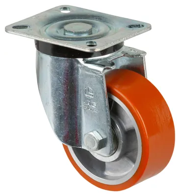 Produktbild von BS Rollen Lenkrolle N100.B90, mit Platte, Durchmesser 100, B 40mm 280kg, Guss-Polyurethan