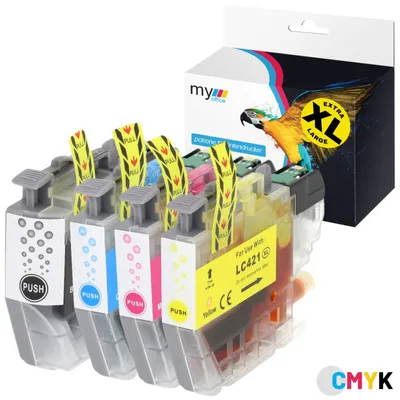 Produktbild von Kompatible Druckerpatronen Tinten für Brother CMYK  LC421 LC421XL MyOffice