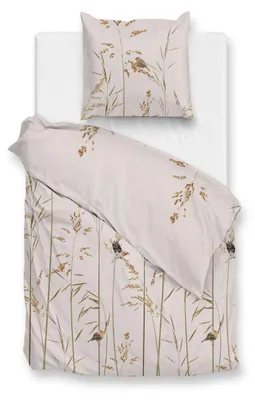 Produktbild von Zohome Pettirosso Bettbezug - 155x220 cm – 100% Baumwoll-Flanell – Hochwertige Bettwäsche mit motiv – Weich - Atmungsaktiv und Hautfreundlich – inkl. 80x80 cm Kissenbezug – Beige