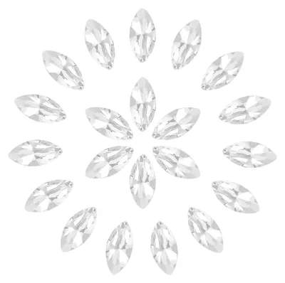 Produktbild von Strasssteine in Pferdeaugenform - 180 Stück - Für Schmuckherstellung und Bastelarbeiten - 9 x 18 mm - Weiß