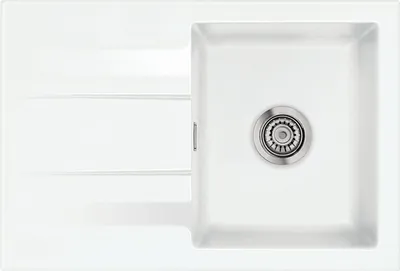 Produktbild von Systemceram KeraDomo Spüle GENEA 75 in POLAR mit Handbetätigung / Einbauspüle