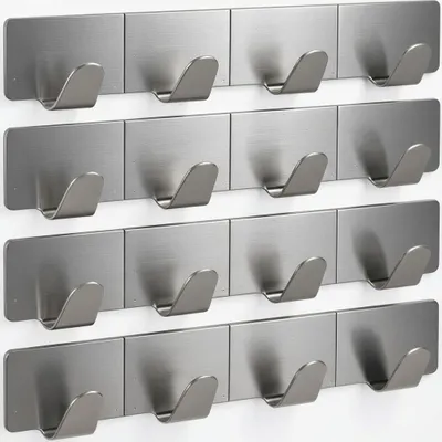 Produktbild von Klebehaken 4er Set Küchenhaken Wandhaken Edelstahl Haken Selbstklebend Bad Küche