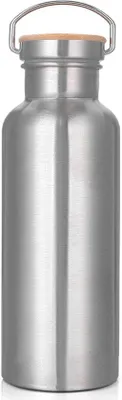 Obrázok produktu pre Nerezová fľaša na vodu 600 ml, strieborná, bez BPA, na šport