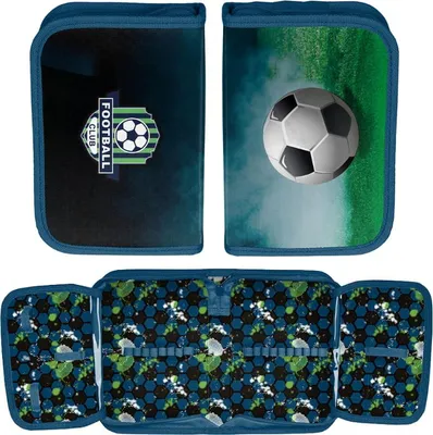 Produktbild von Paso | Schulrucksack Fußball - Blau-Grün - Einfache Handhabung - Robustes Design - Ideal für die Schule