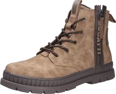 A single brown boot is shown against a white background.