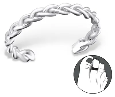 Produktbild von Zehenring Silber 925: Zehring geflochten
