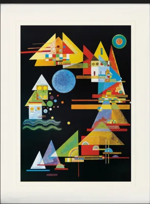 Obrázek produktu pro Wassily Kandinsky Zarámovaný obraz s elegantním paspartou | Obrazy na zeď | V rámu - Krajka v mašli, 1927 (80 x 60 cm)