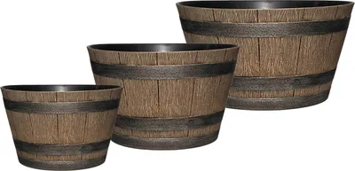 Produktbild von Blumenkübel Nessa Holzoptik 3er-Set