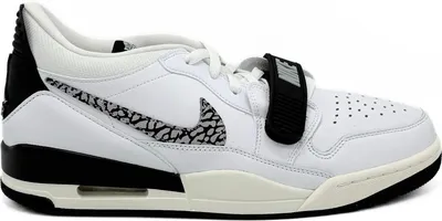Image de Nike Jordan Legacy 312 Low "White Black Elephant Swoosh" Noir/Blanc, Taille : 47