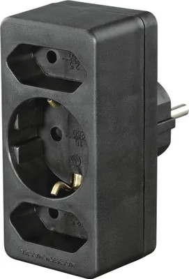 Zdjęcie produktu dla Hama 00223216, Wewnętrzna, Prosty, Czarny, 3 x gniazdo sieciowe, 1 szt., 230 mm