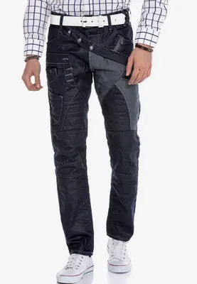 Produktbild von CD301 Herren bequeme Jeans im Patchwork-Look in Straight Fit