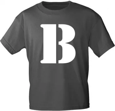 Produktbild von Marken T-Shirt mit Print Buchstabe - B - 85121 Anthrazit Gr. S-3XL Größe - L