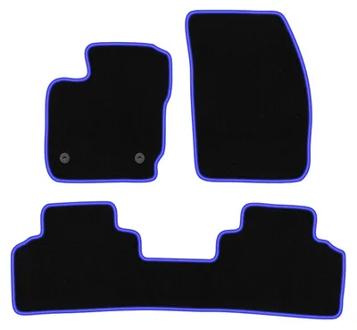 Produktbild von Fußmatten Velours Schwarz/Blau für Ford Tourneo Courier 2014- Set 3-tlg