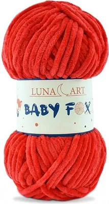 Produktbild von Luna Art Baby Fox Garn - Weiches, strapazierfähiges Polyestergarn in Rot
