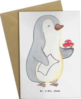 Produktbild von Mr. & Mrs. Panda babykarte Autohändler Herz - Weiß - Geschenk, Führerschein, osterkarte, wagenhändler, weihnachtskarten, Autohandel, glückwunschkarten, Grußkarte