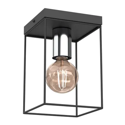 Zdjęcie produktu dla Lampa wisząca Homen czarny mat-chromowana 1xE27x15W metal wym:22x14x14cm IP20 Luminex