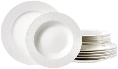 Tafelservice Saphir, 12-teilig, Porzellan, 6 Teller + 6 Suppenteller