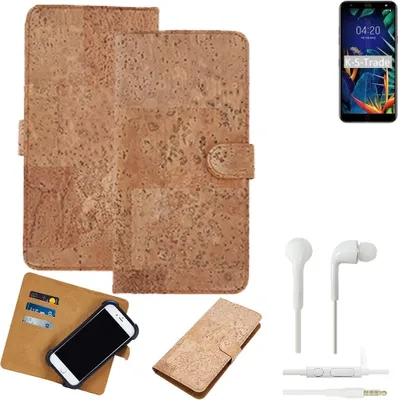 Produktbild von K-S-Trade Hülle kompatibel mit LG Electronics X4 (2019) + in ear Kopfhörer Kork Handyhülle Cover  Schutzhülle TPU Case Bumper in Hellbraun, (1x)