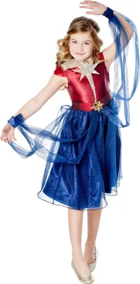 Produktbild von Captain Marvel - Kleid für Mädchen BN5791 (128) (Blau/Rot)