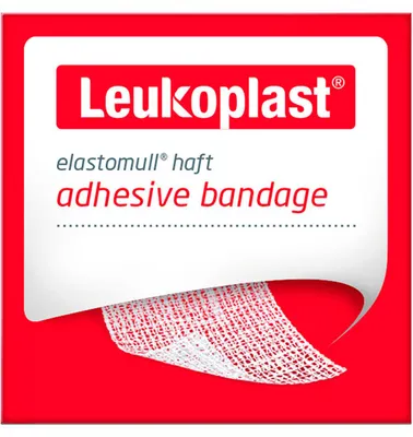 Produktbild von Leukoplast elastomull haft, kohäsive Fixierbinde, weiß, 8 cm breit | Packung (1 Binde)
