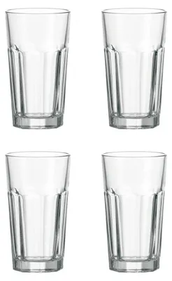 Produktbild von LEONARDO Rock Longdrinkbecher XL, 540 ml, Glas, klar (4er Pack)