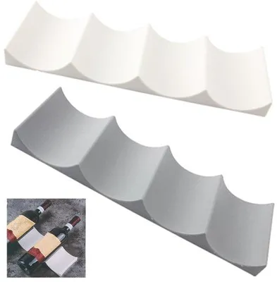 Productafbeelding van 2 stuks flessenhouders voor koelkast, flessenhouder van kunststof, flessenhouder voor koelkast, ideaal voor keuken, koelkast (grijs, wit)