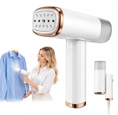 Produktbild von Reise-Dampfglätter 1000 W, vertikales & horizontales Bügeln mit 18 g/min Dampfausstoß, 30 Sek. Aufheizung, klappbar, 120 ml Wassertank, für Kleidung