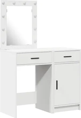 Produktbild von vidaXL Schminktisch mit Tür 2 pcs Weiß 50 x 41 x 135 cm Holzwerkstoff