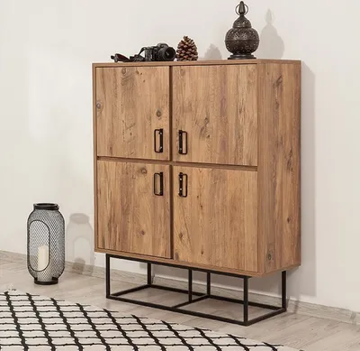 Produktbild von Skye Decor, Quantum Solo, Mehrzweckschrank, Atlantische Kiefer, 100 % MELAMINBESCHICHTETE SPANPLATTEN, 93 x 36 x 115 cm
