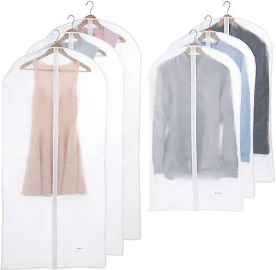 Image de Lot de housses pour vêtements, 6 pièces, 60 x 100 cm et 60 x 135 cm, différentes tailles