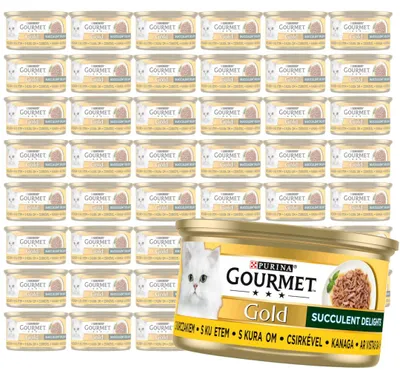 Produktbild von Purina Gourmet Gold mit Huhn 48x85g Nassfutter für Katzen – Saftige Genüsse