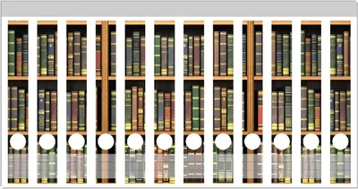 Produktbild von Wallario Ordnerrücken Sticker, selbstklebend für schmale Ordner, 12 Stück, Motiv Bibliothek - Regal voller alter Bücher