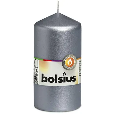 Zdjęcie produktu dla Świeca filarowa Bolsius srebrna 120/58 mm