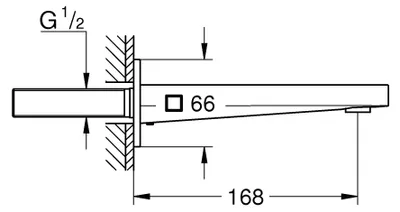 Immagine prodotto di Bec déverseur pour baignoire GROHE Plus, saillie 168mm, 13404003, 13404003