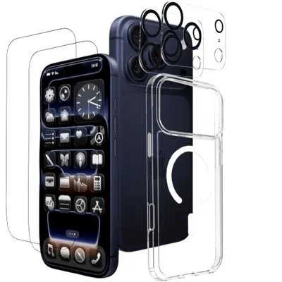 Produktbild von Kameraschutz Displayschutz MagSafe Handyhülle für Apple iPhone 17 Pro Max Transparent 5in1 Schutzset