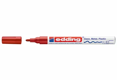 Produktbild von Edding 751, Rot, Rundspitze, Rot, Weiß, Aluminium, Fein, 1 mm