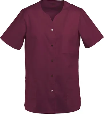 Produktbild von Damen Kasack halbarm bordeaux, Gr. 5XL : bordeaux : 50% Baumwolle 50% Polyester 175 g/m² : 5XL