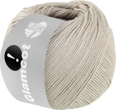 Produktbild von Lana Grossa GLAMCOT zart glänzende, multifile Baumwoll-Viskosemischung 155 m  Farbe 020 - Hellgrau
