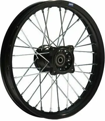 Produktbild von Alu Felge eloxiert 14 Zoll vorne Schwarz 12 mm Pit Dirt Bike Cross T2 - HMParts
