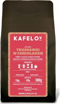 Produktbild von KAFELOV | Kaffeebohnen Erdbeeren in Schokolade - 250g - Süßes Aroma - 100% Arabica