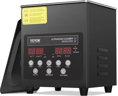Produktbild von VEVOR 2 L Ultraschallreiniger 60 W digitales Ultraschallreinigungsgerät mit Schonmodus & verbesserter Entgasung, 40 kHz industrieller Schmuckreiniger mit Heizung & Timer, für Brillen Uhren Schwarz
