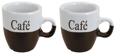 Produktbild von Excellent Houseware Kaffeebecher - 2x - braun - Keramik - 150 ml
