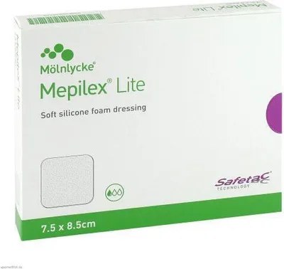 Productafbeelding van Mepilex Lite schuimverband, 7,5 x 8,5 cm, steriel, 5 stuks
