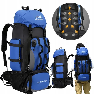 Produktbild von Großer Wanderrucksack 90L Wasserdicht für Trekking, Camping und Survival